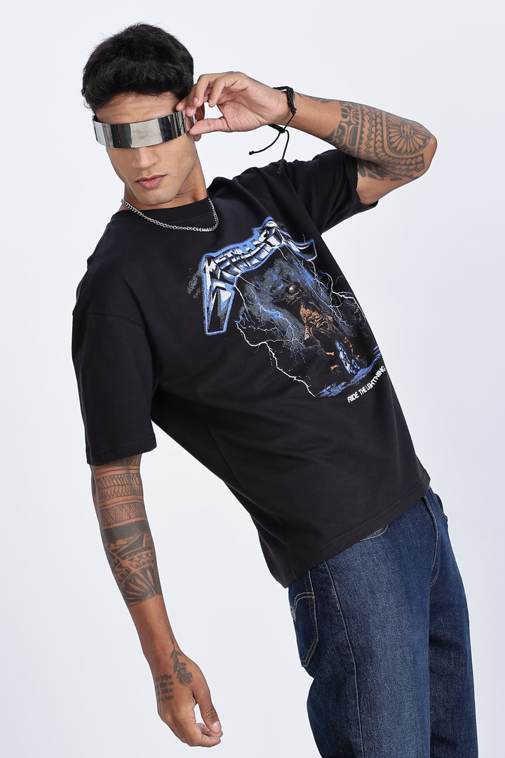 Thunder: Black Oversized T-shirts