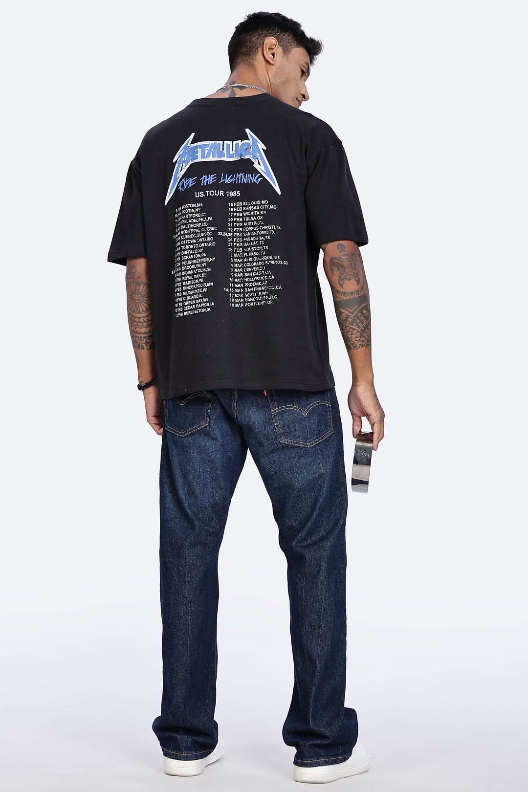 Thunder: Black Oversized T-shirts