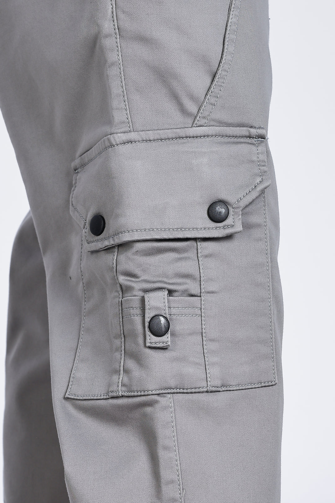 Grey Baggy Stretch Twill Cargo Pants