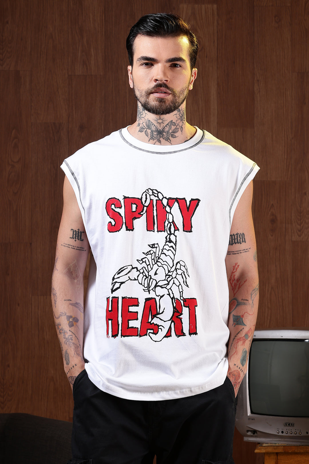 Spicy Heart: White Oversized Tank