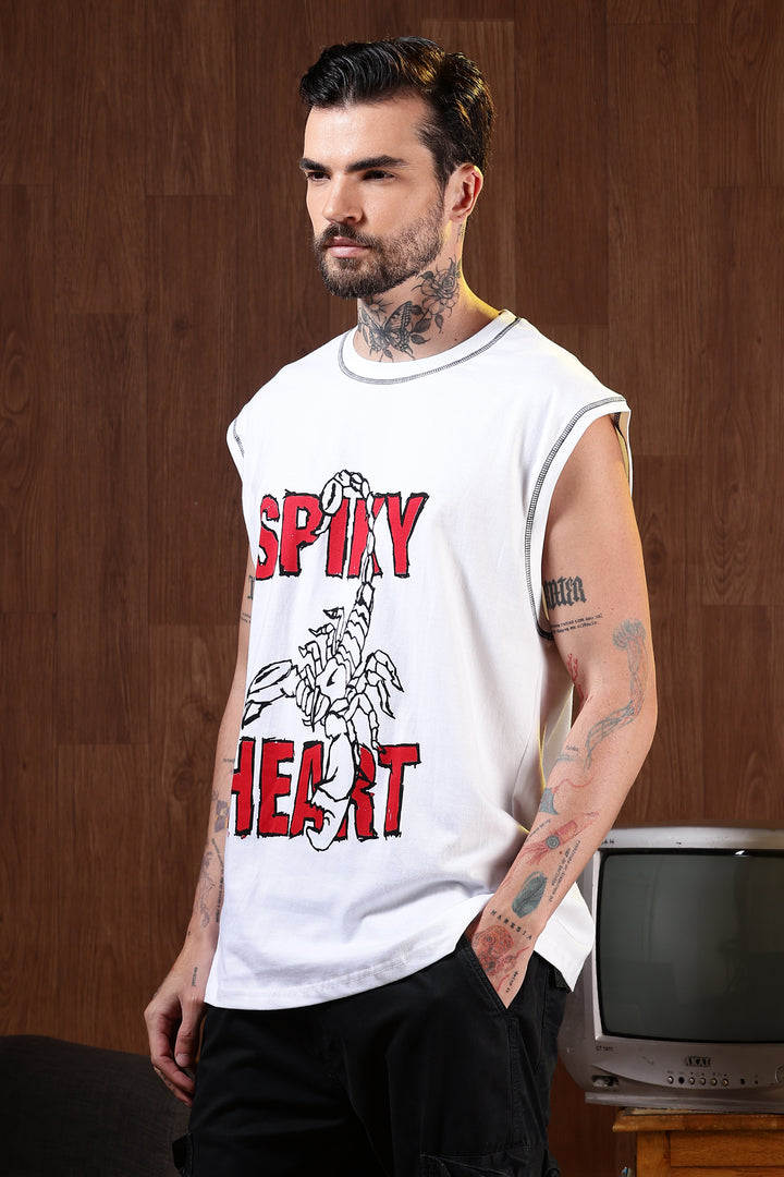 Spicy Heart: White Oversized Tank