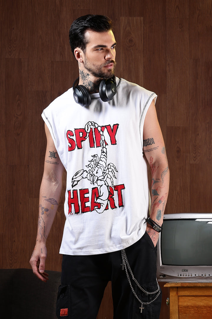 Spicy Heart: White Oversized Tank