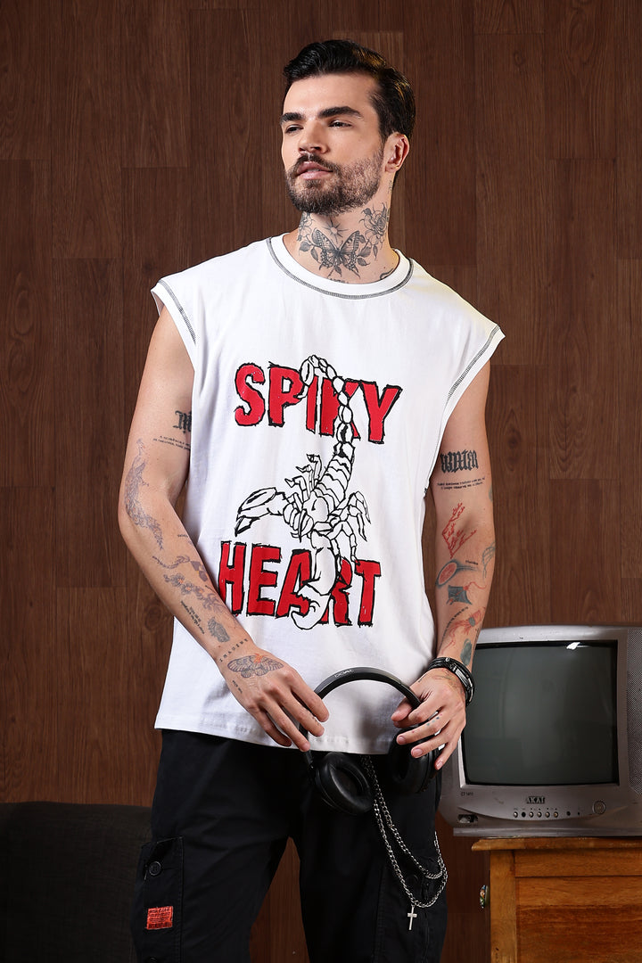 Spicy Heart: White Oversized Tank
