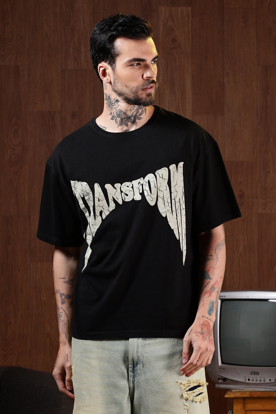 Transform: Black Washed Oversized T-shirt