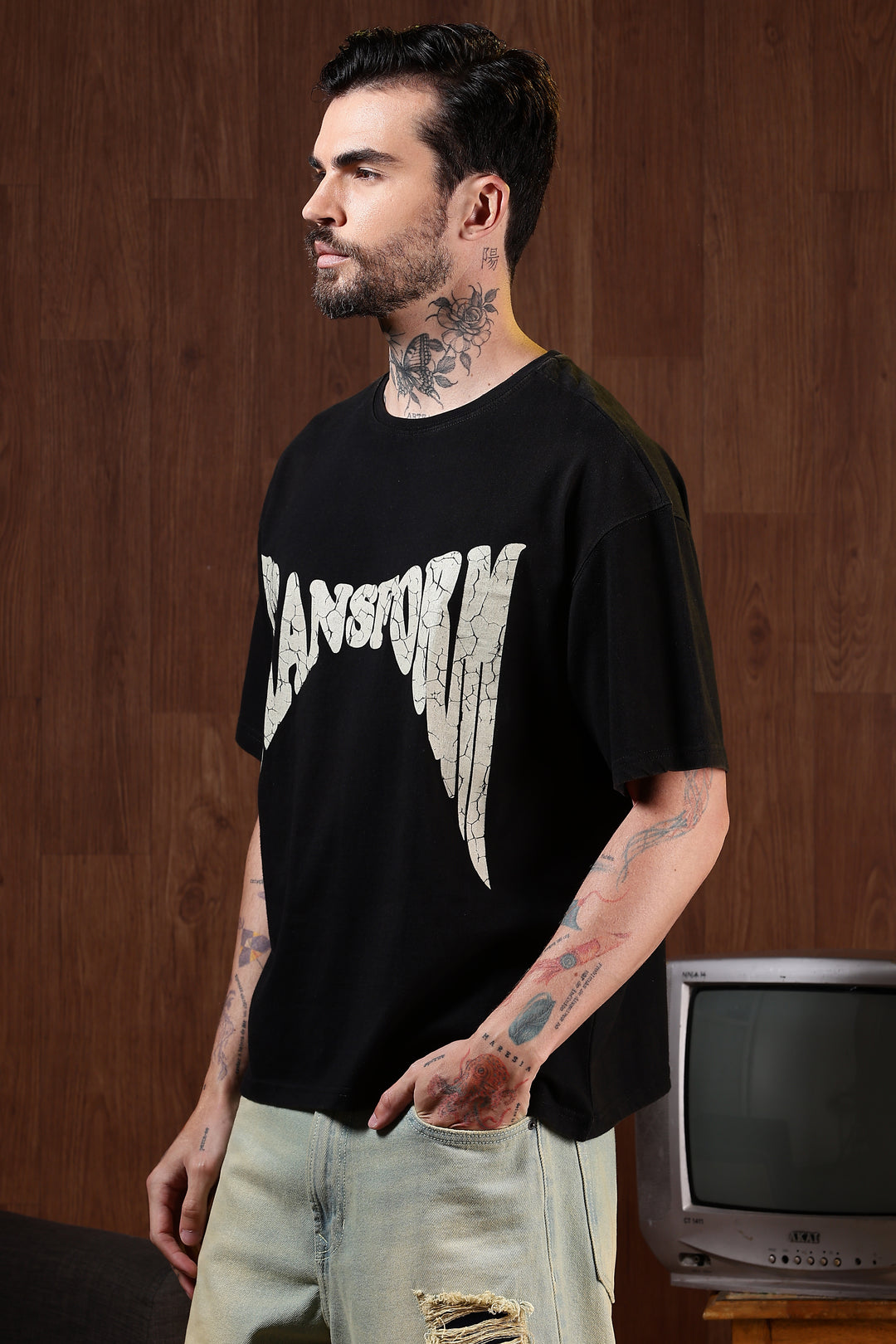 Transform: Black Washed Oversized T-shirt