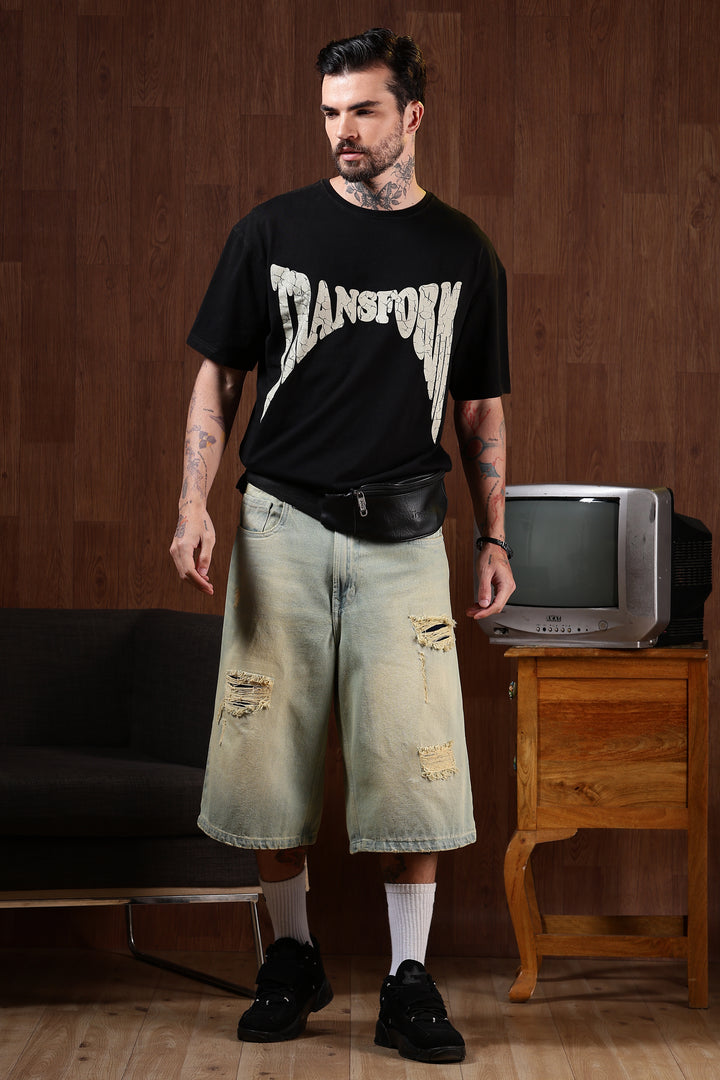 Transform: Black Washed Oversized T-shirt
