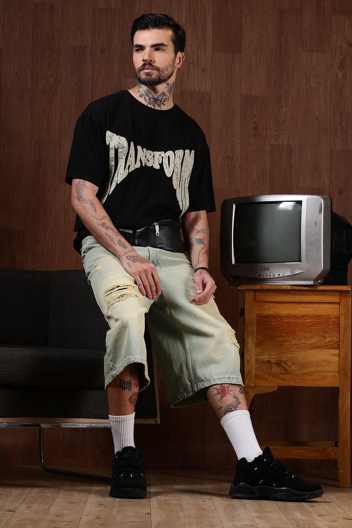 Transform: Black Washed Oversized T-shirt