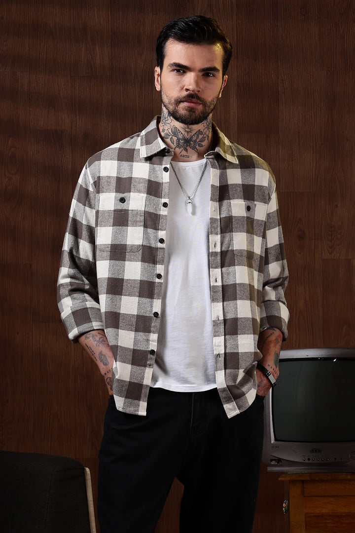 Flannel: Cream Checks Shirt