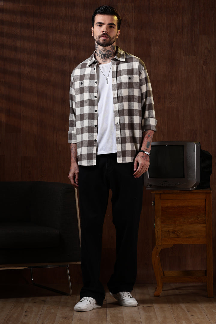 Flannel: Cream Checks Shirt