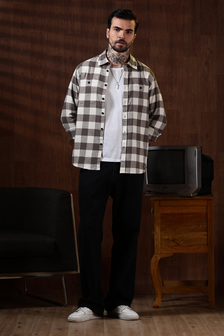 Flannel: Cream Checks Shirt