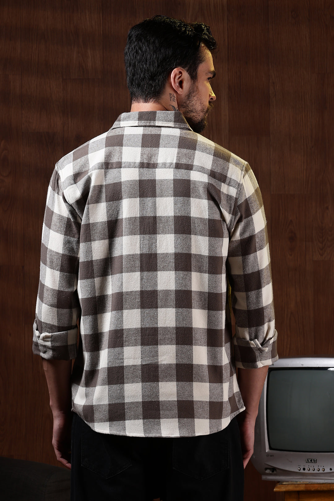 Flannel: Cream Checks Shirt