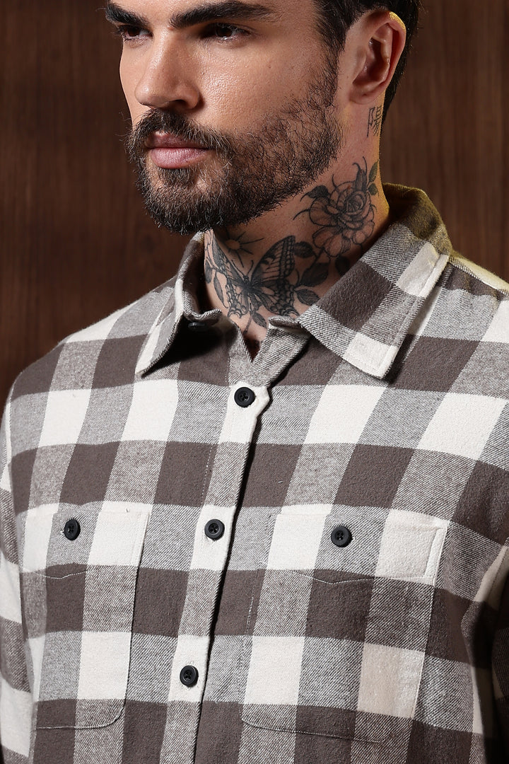 Flannel: Cream Checks Shirt