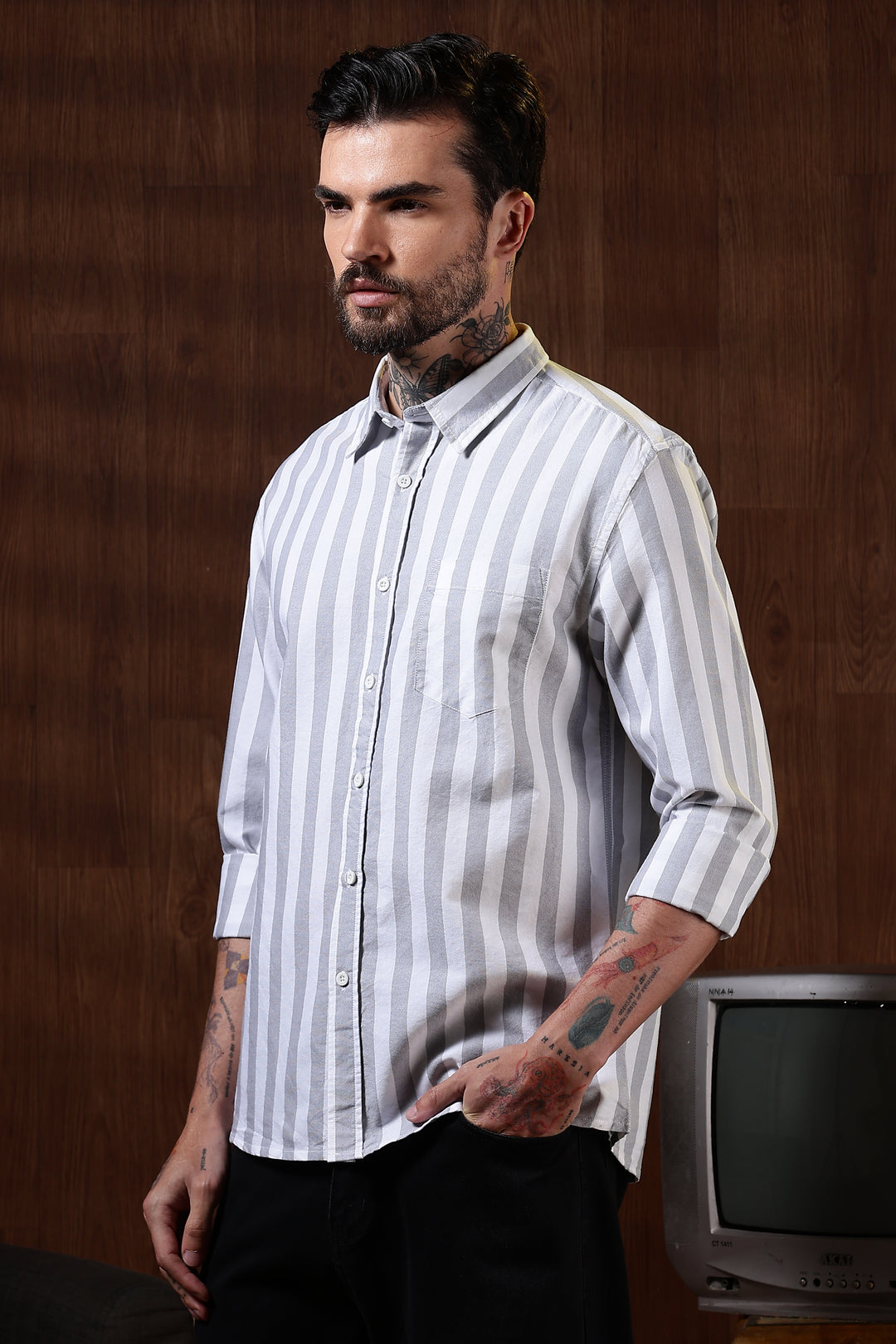 Oxford: Grey Stripes Shirt