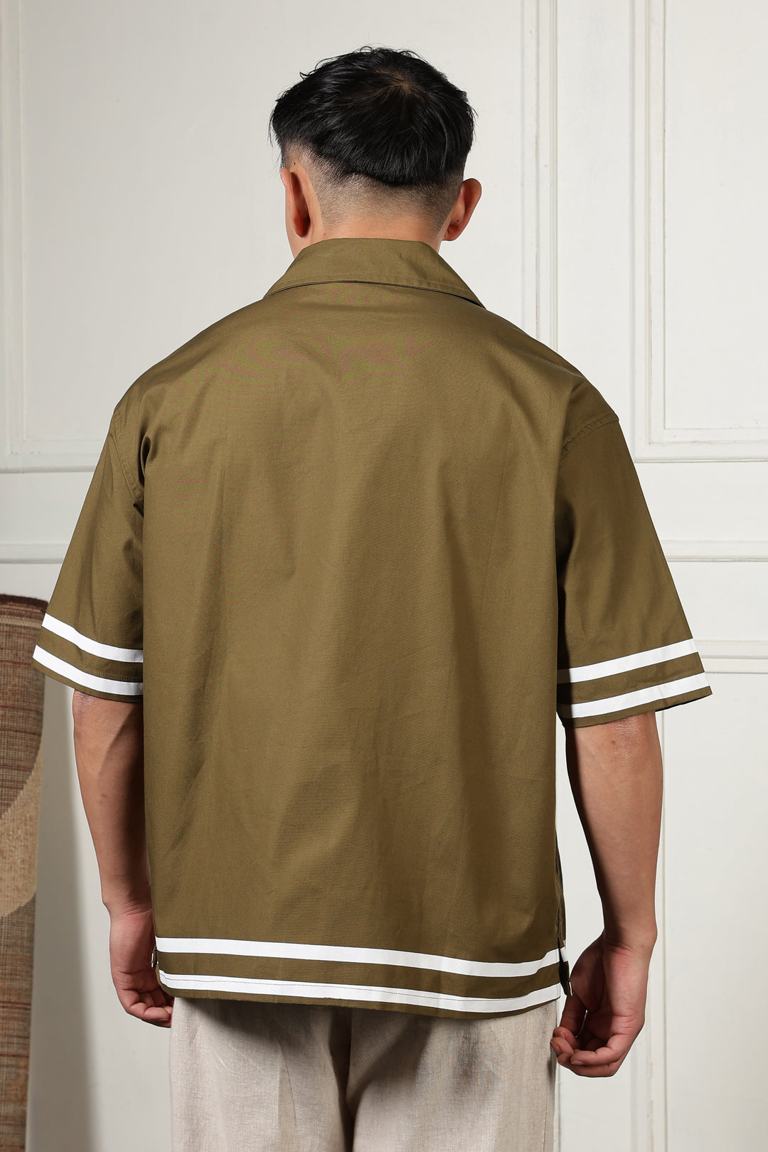 Altered Realities: Olive Embroidery Oversized Shirt