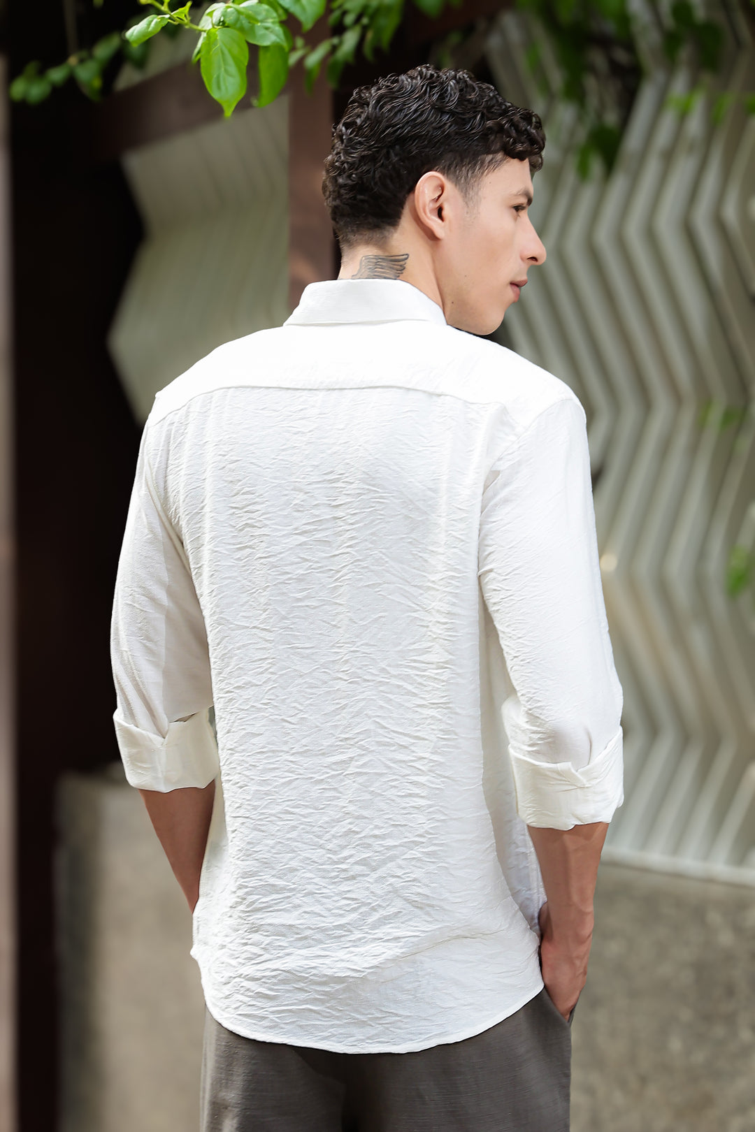 Sand Embroidery: Textured Fabric Shirt