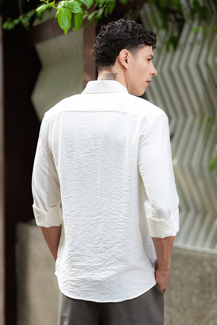 Sand Embroidery: Textured Fabric Shirt