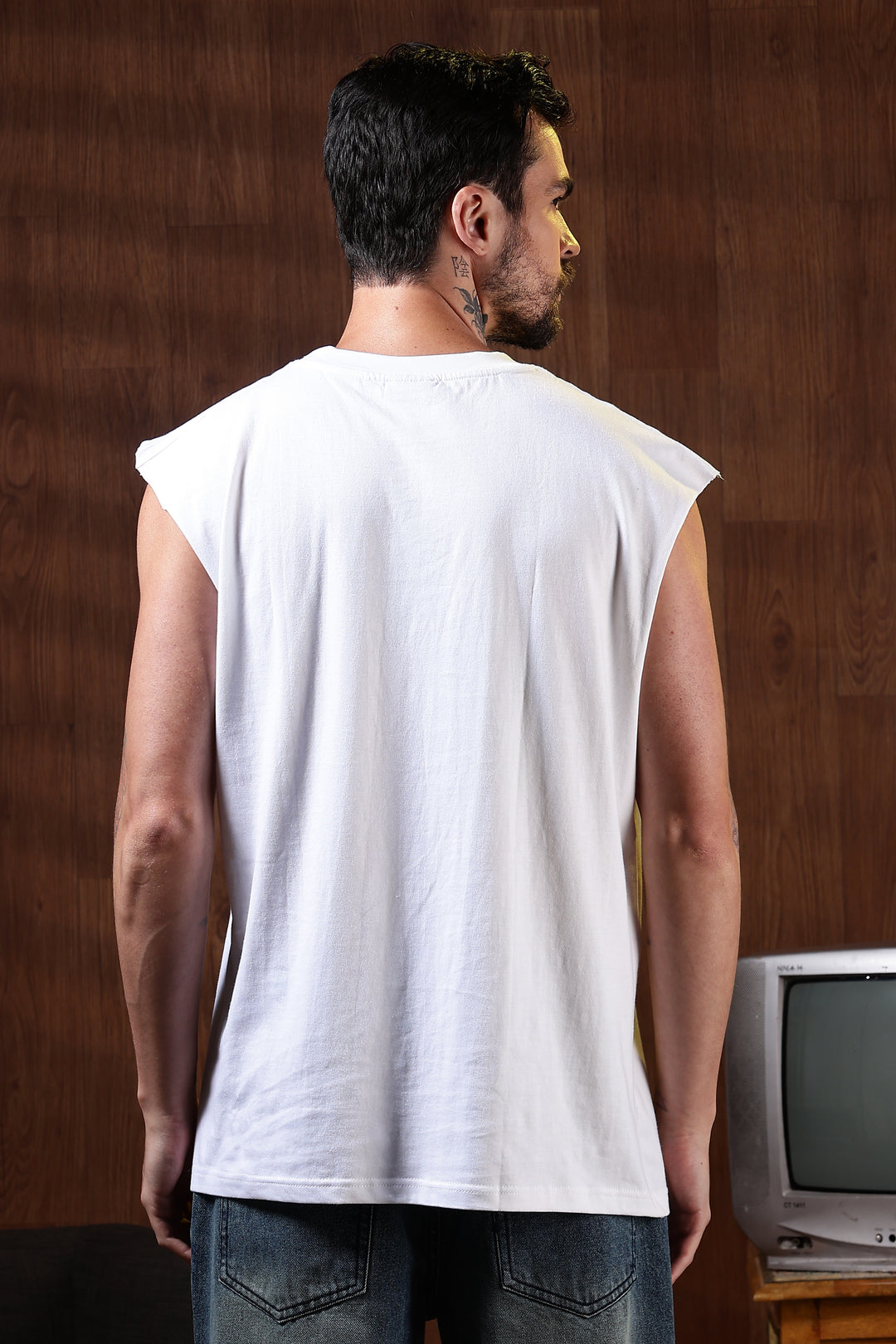 Loyal Flames: White Oversized Tank