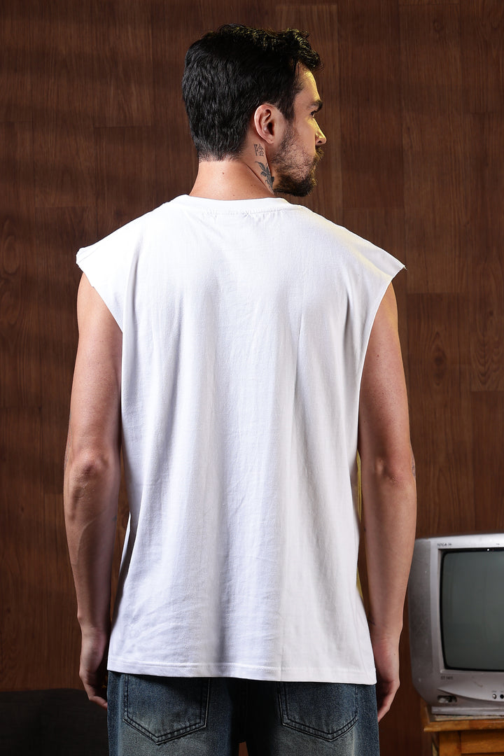 Loyal Flames: White Oversized Tank