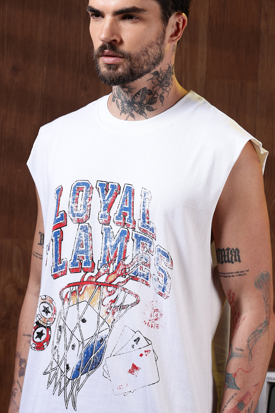 Loyal Flames: White Oversized Tank