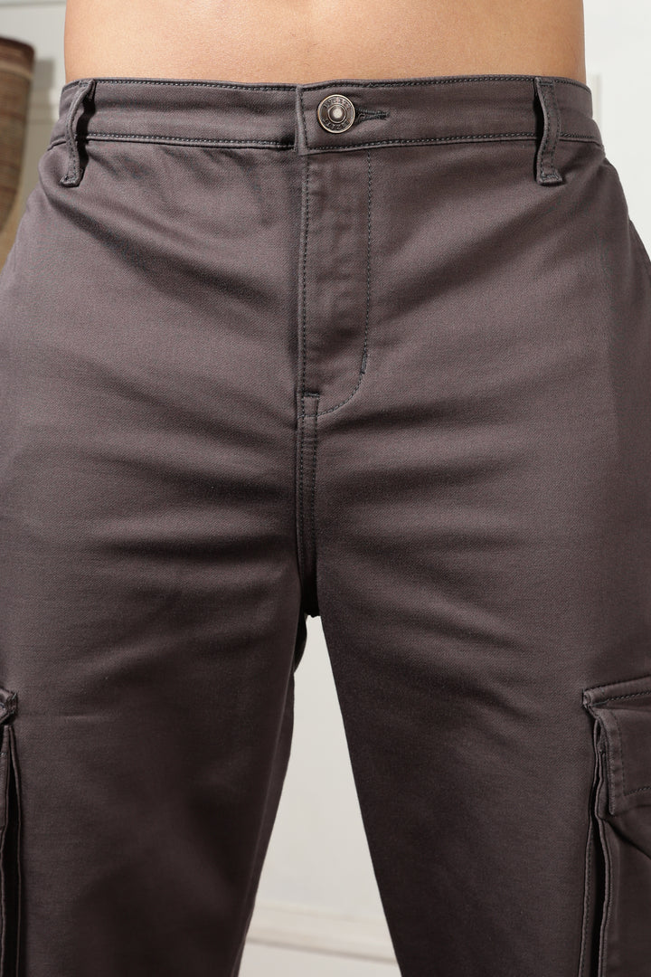 Street: Grey Cargo Regular Fit Pant