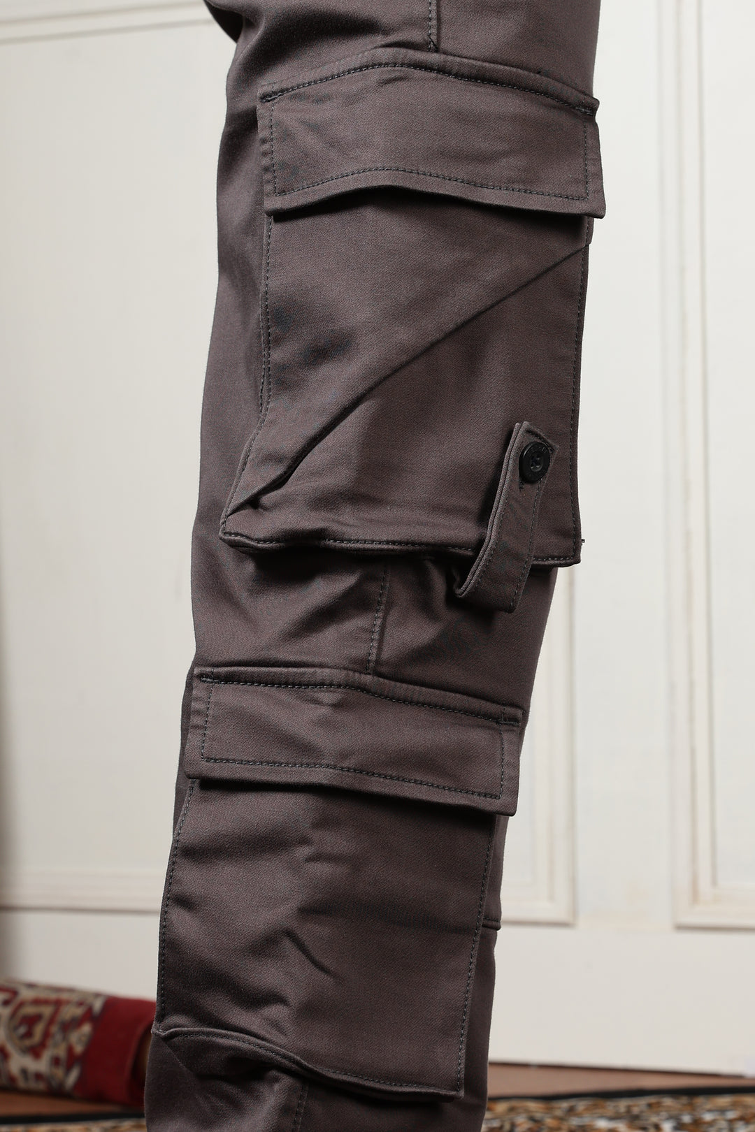 Street: Grey Cargo Regular Fit Pant
