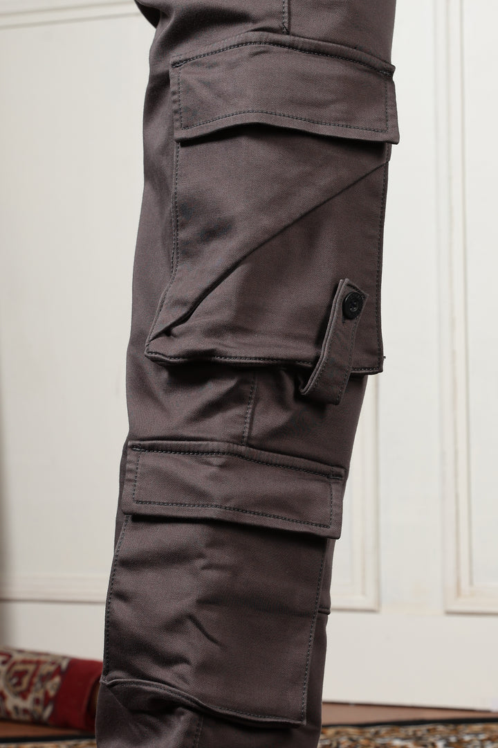 Street: Grey Cargo Regular Fit Pant