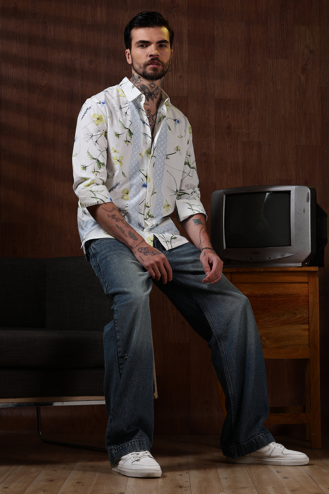 Floral Block Printed Shirt