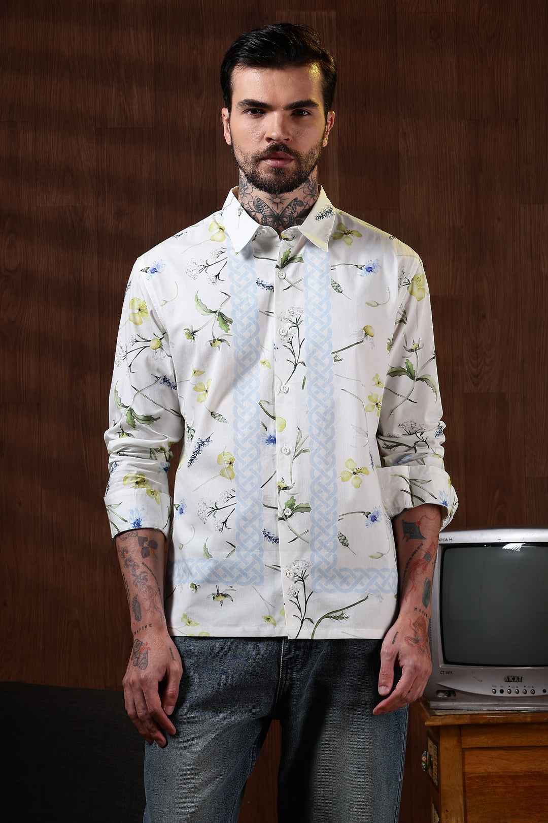 Floral Block Printed Shirt