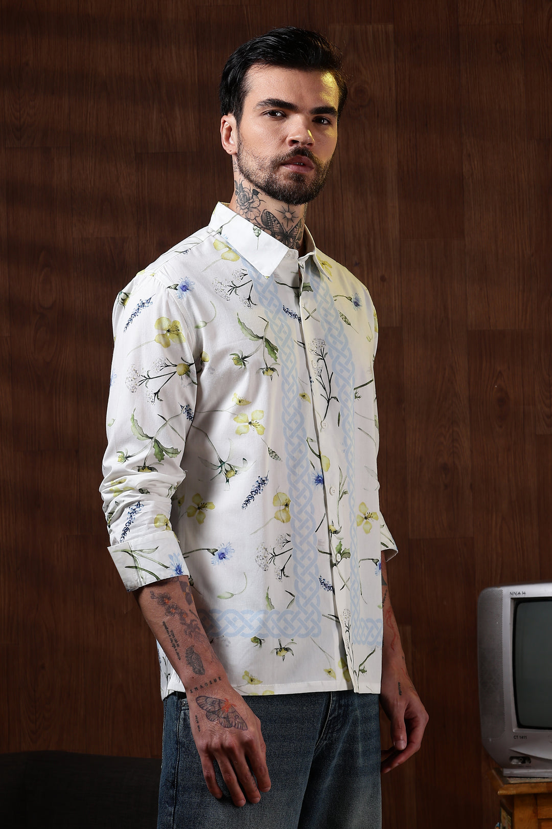 Floral Block Printed Shirt