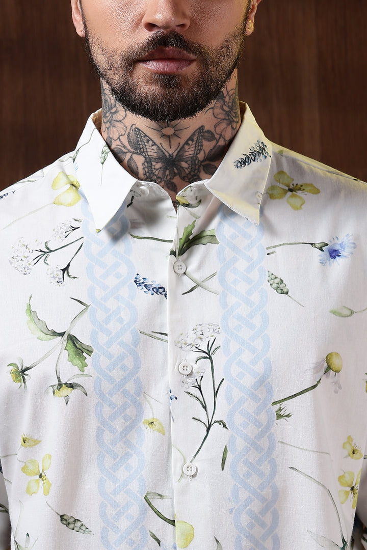 Floral Block Printed Shirt