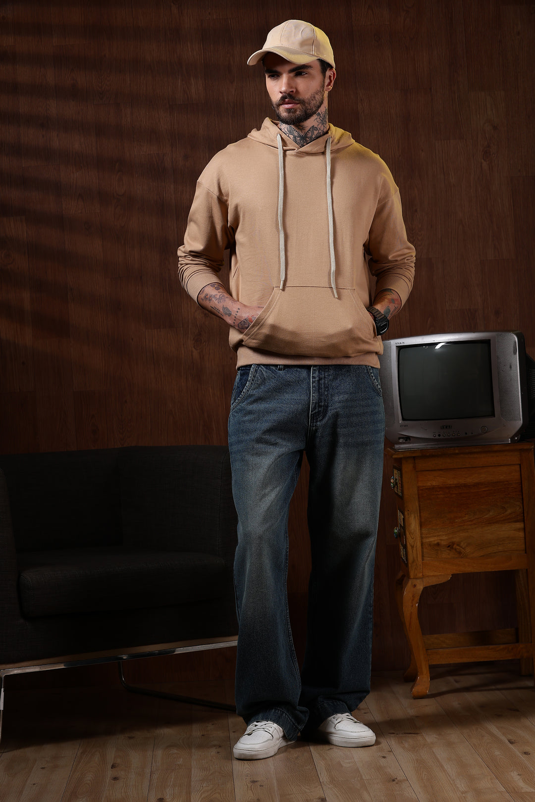 Solids: Beige Hoodie