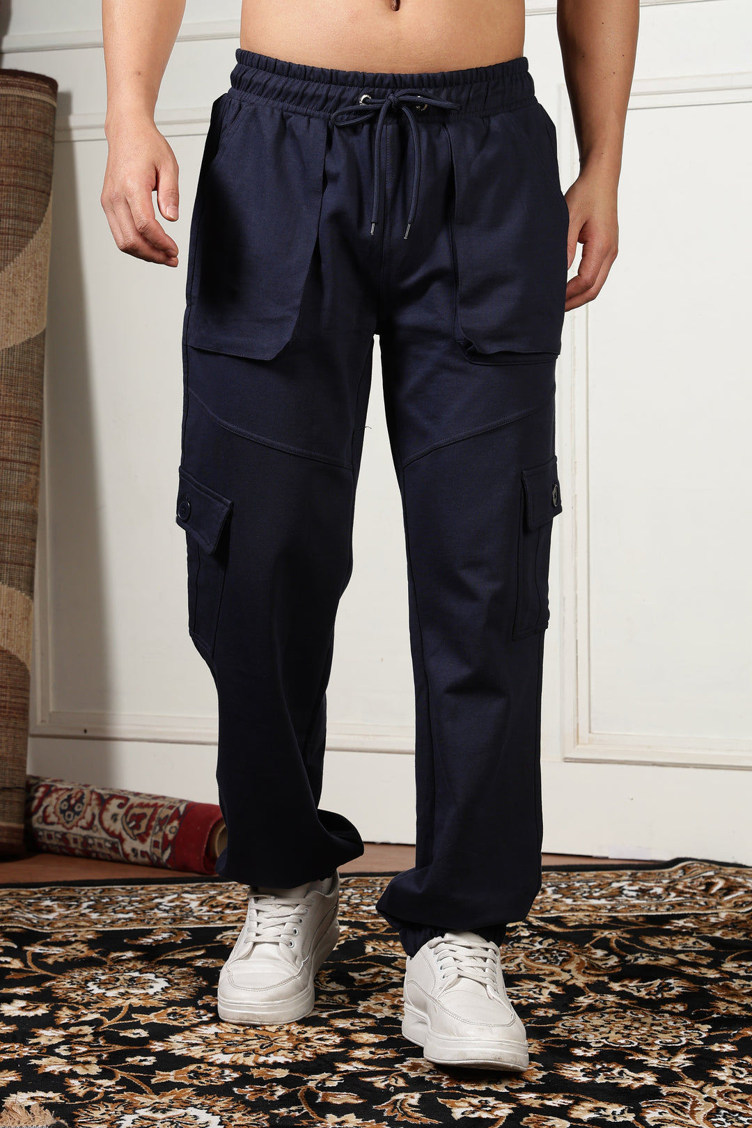 Navy Blue Regular Fit Joggers