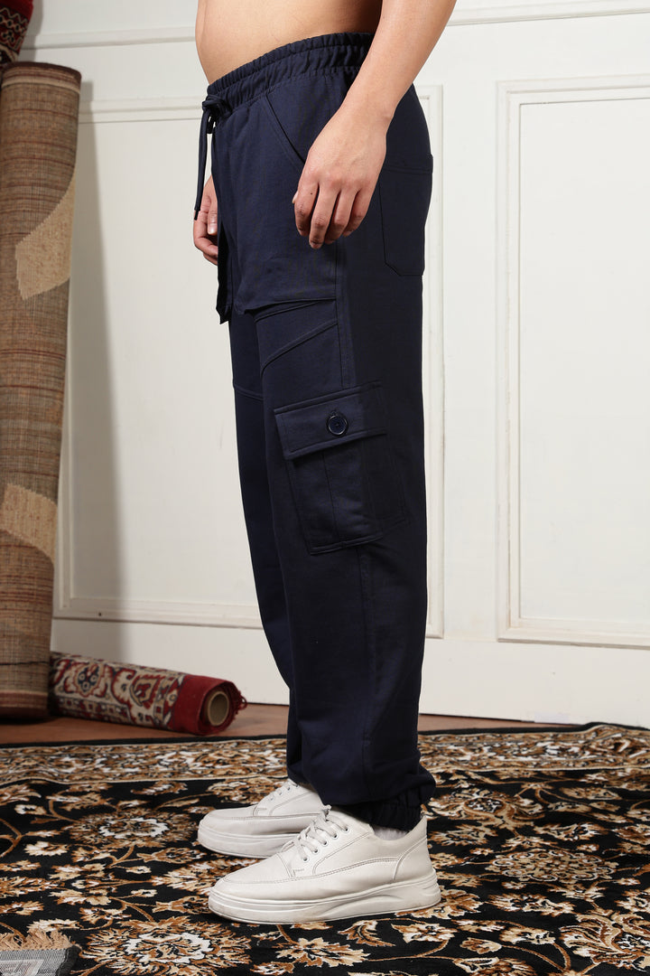 Navy Blue Regular Fit Joggers