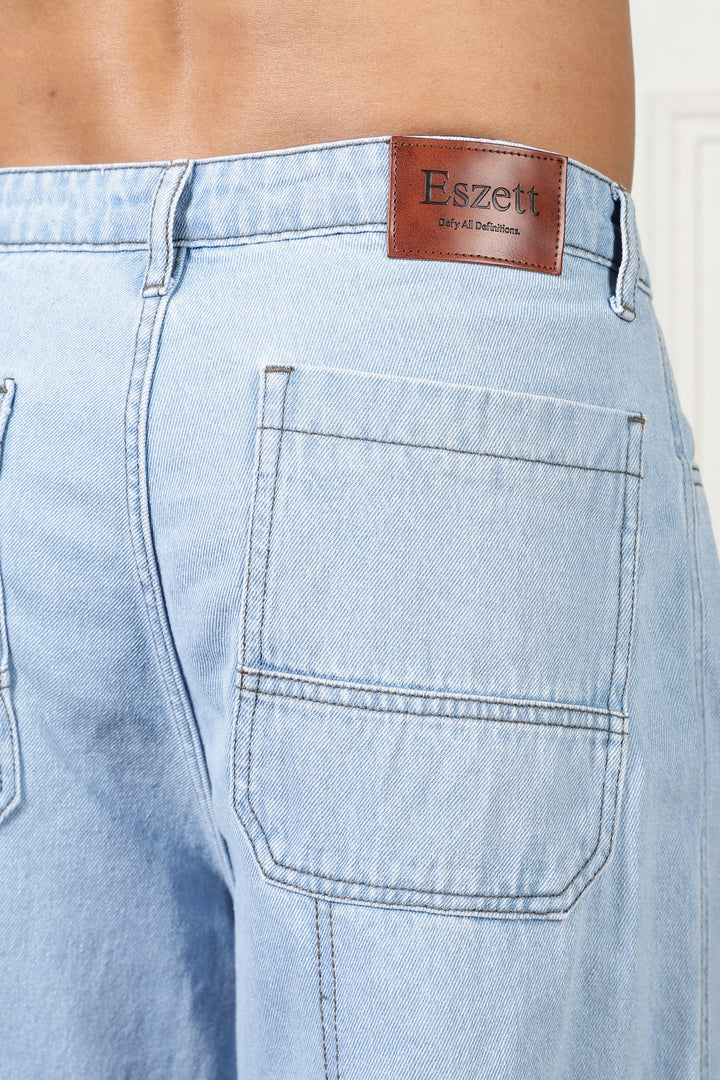 Glacial Blue Baggy Cargo Pants