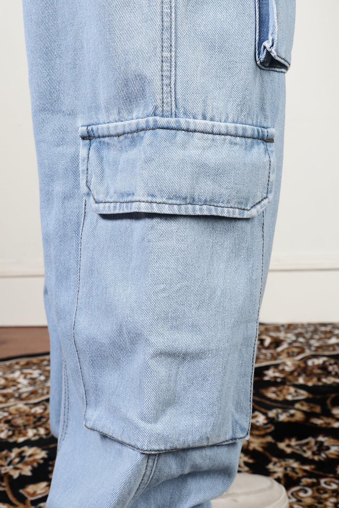 Glacial Blue Baggy Cargo Pants