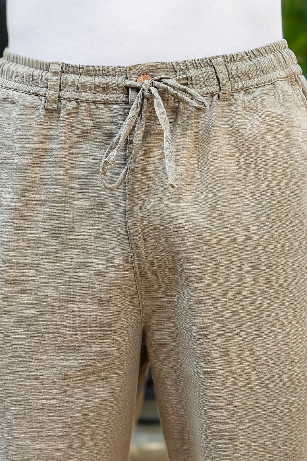 Linen : Ochre Baggy Trousers