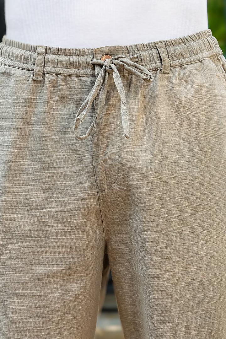 Linen : Ochre Baggy Trousers