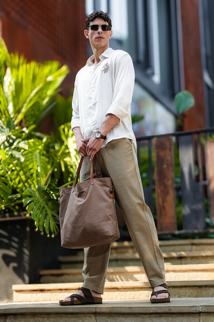 Avians Embroidery : Textured Fabric Shirt