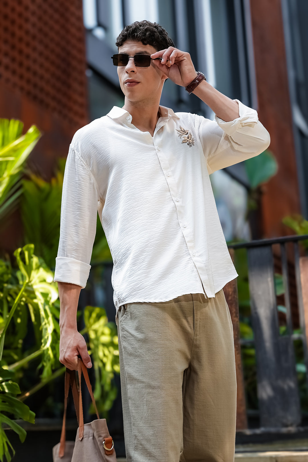 Avians Embroidery : Textured Fabric Shirt