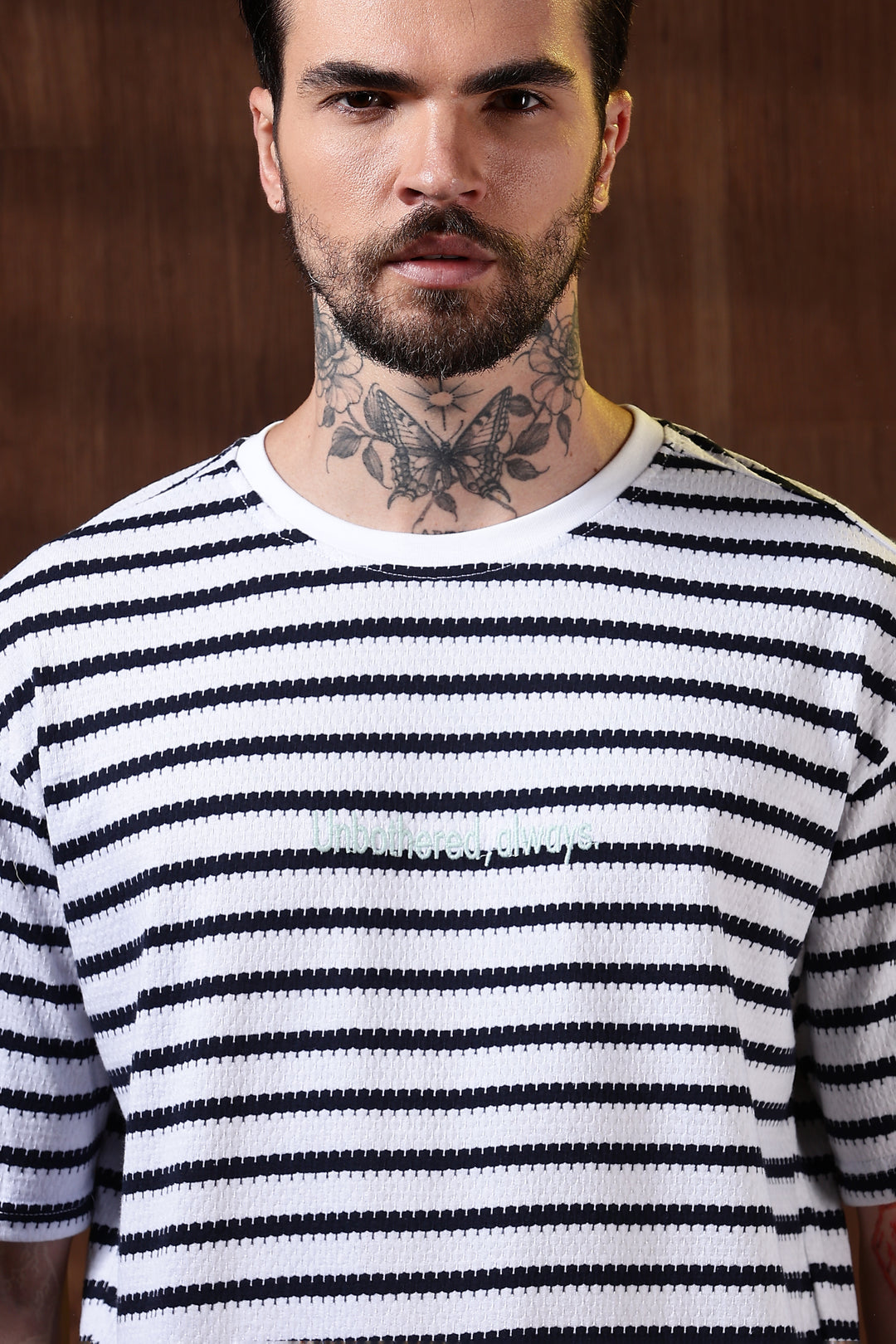 Stripes: Embroidery Oversized T-Shirt