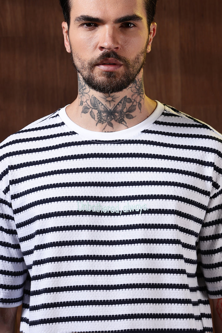 Stripes: Embroidery Oversized T-Shirt