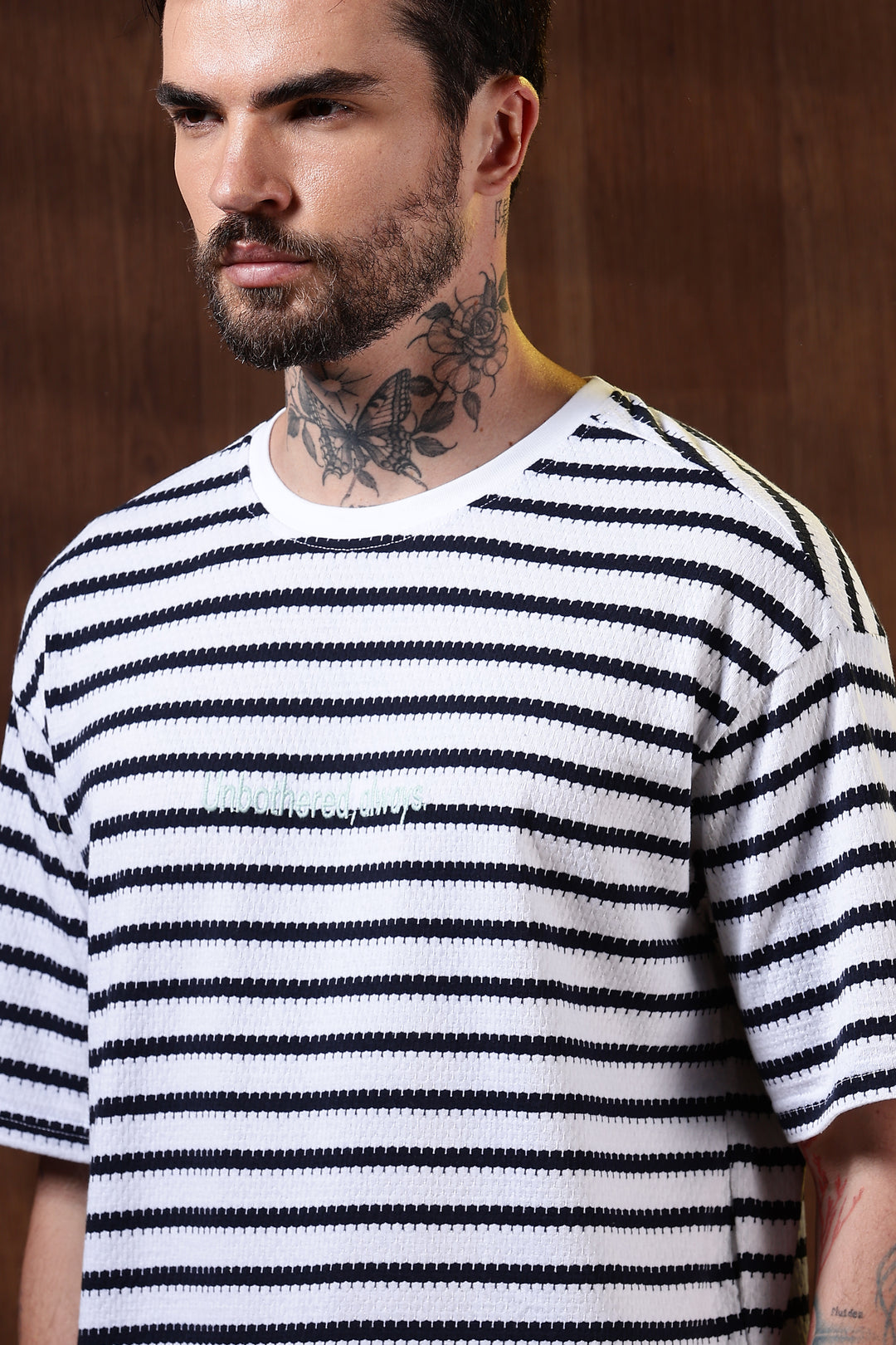 Stripes: Embroidery Oversized T-Shirt