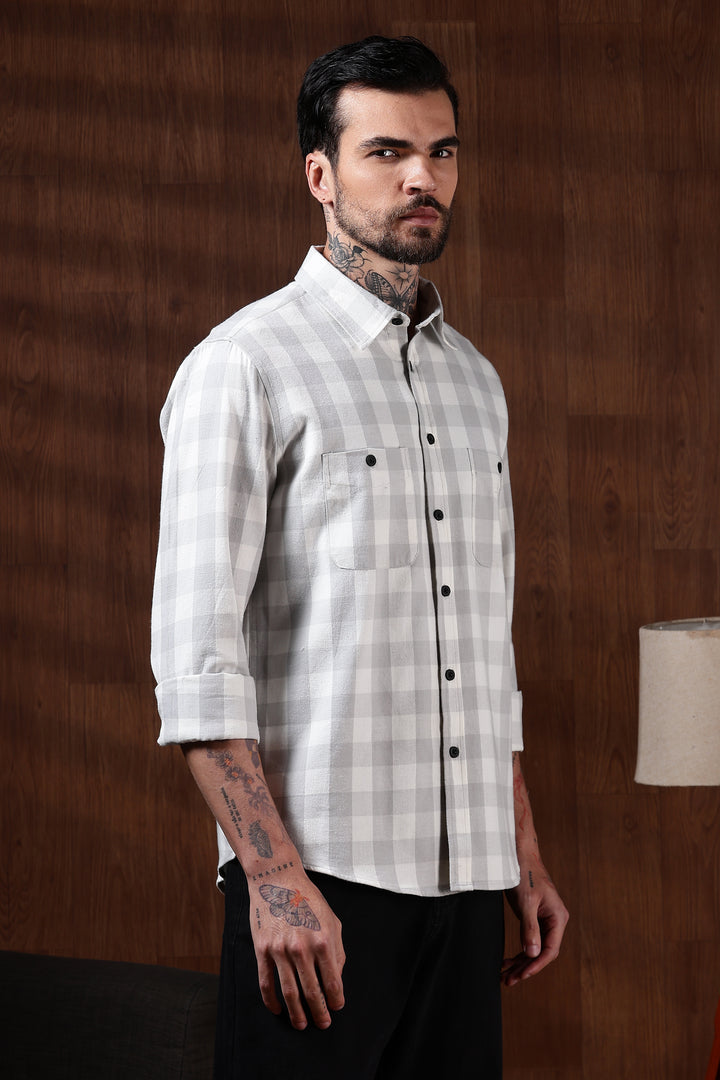 Flannel: White Shirt