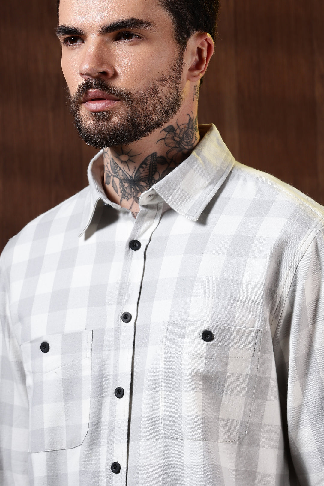 Flannel: White Shirt