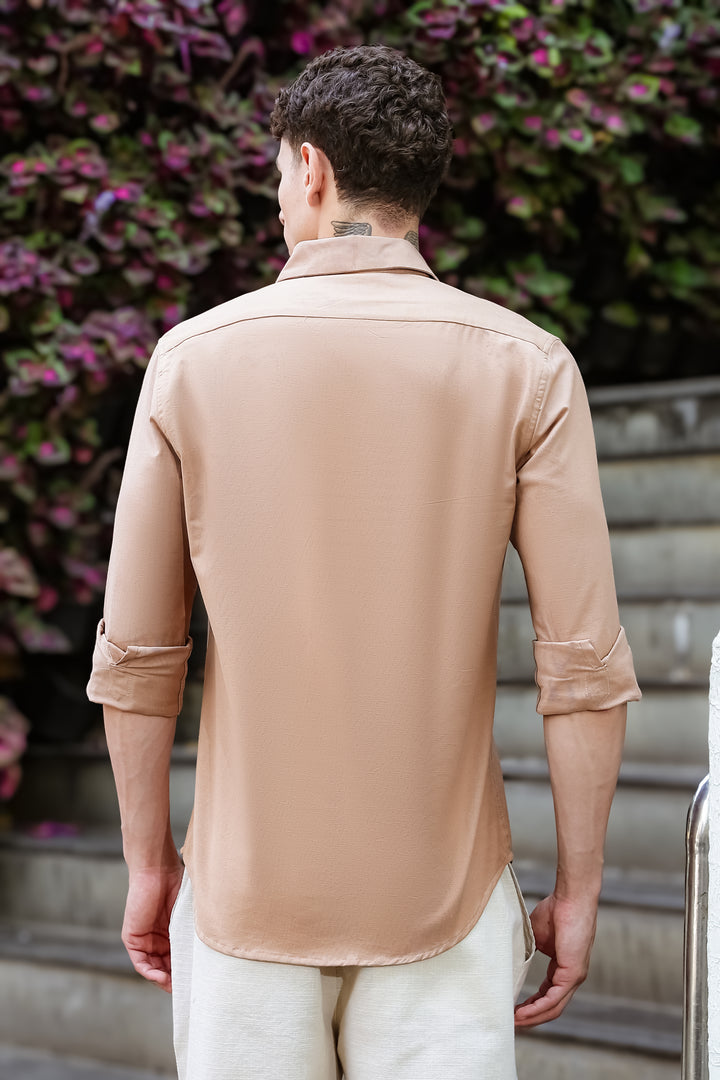 Hidden Treasure Brown Embroidery Linen Shirt