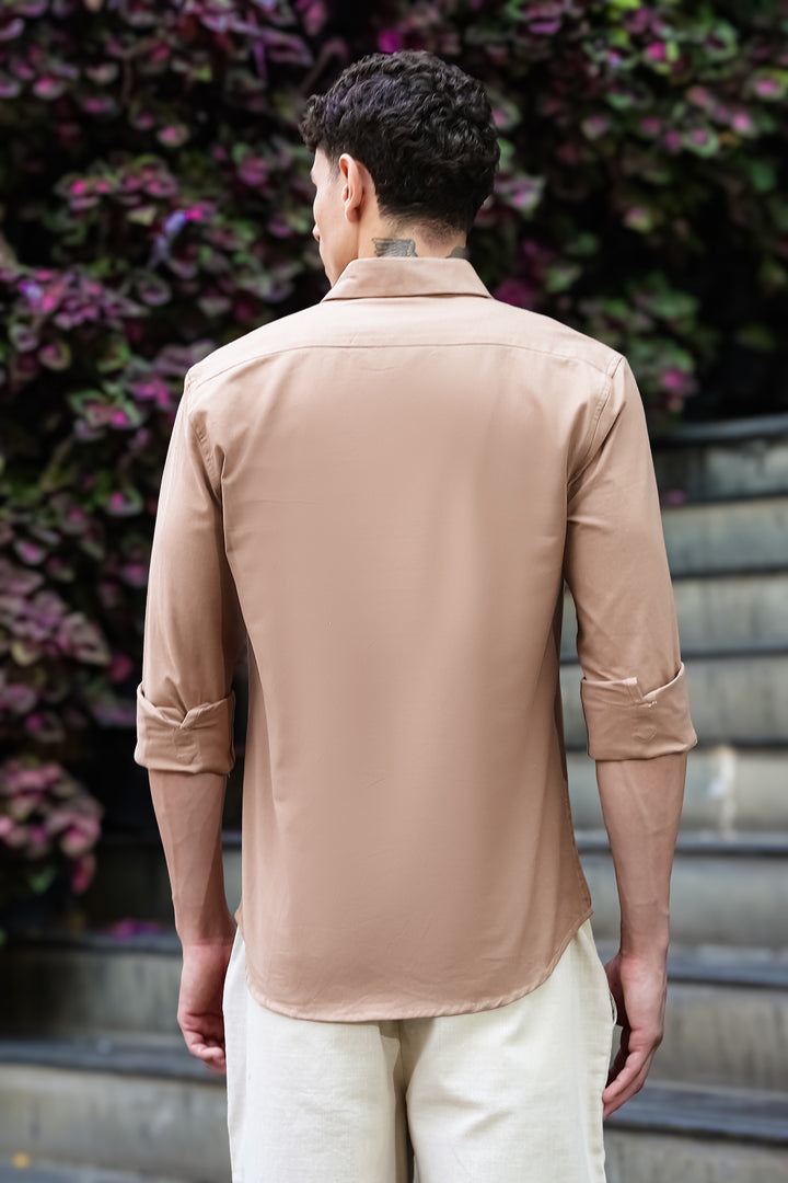 Unrefined Beauty Brown Printed Linen Shirt