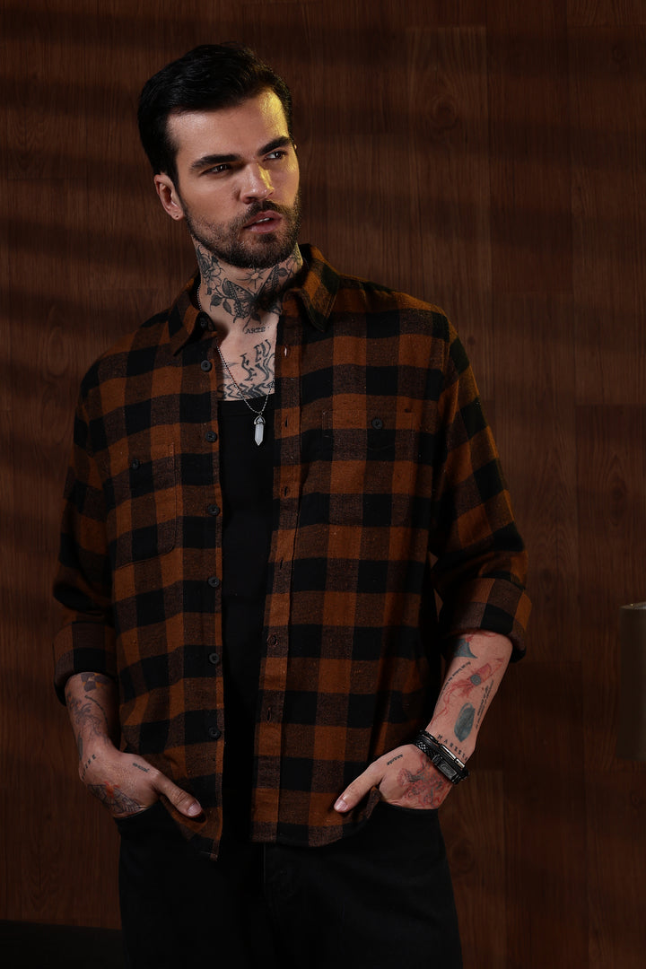 Flannel: Brown Checks Shirt