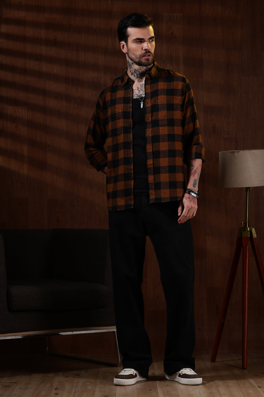 Flannel: Brown Checks Shirt