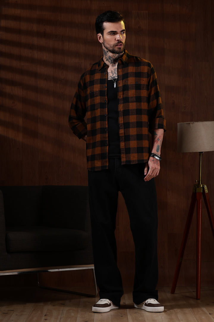 Flannel: Brown Checks Shirt