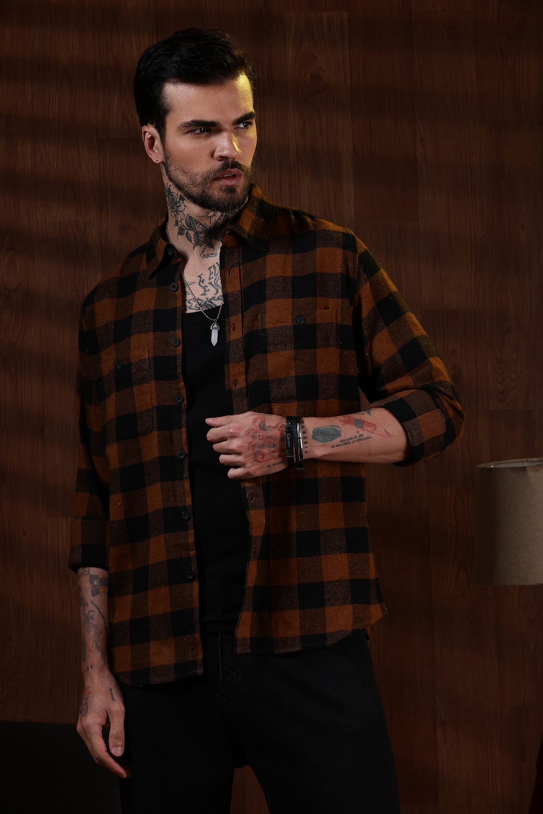 Flannel: Brown Checks Shirt